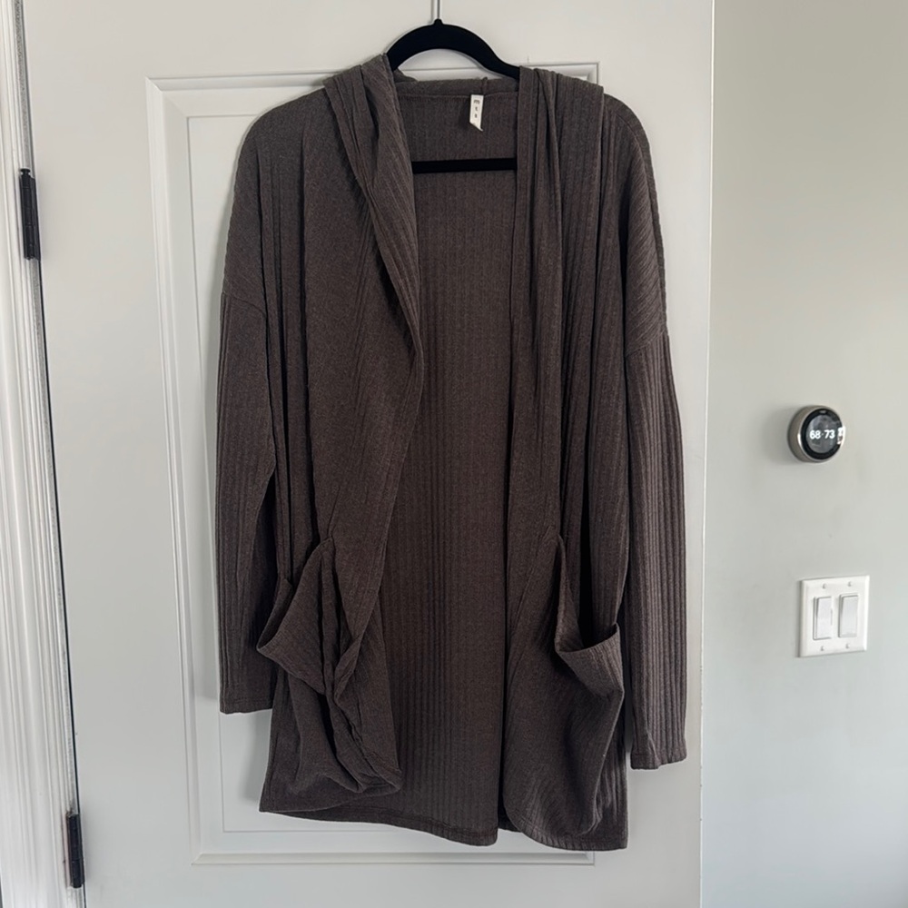 MTS Brown Open-Front Cardigan